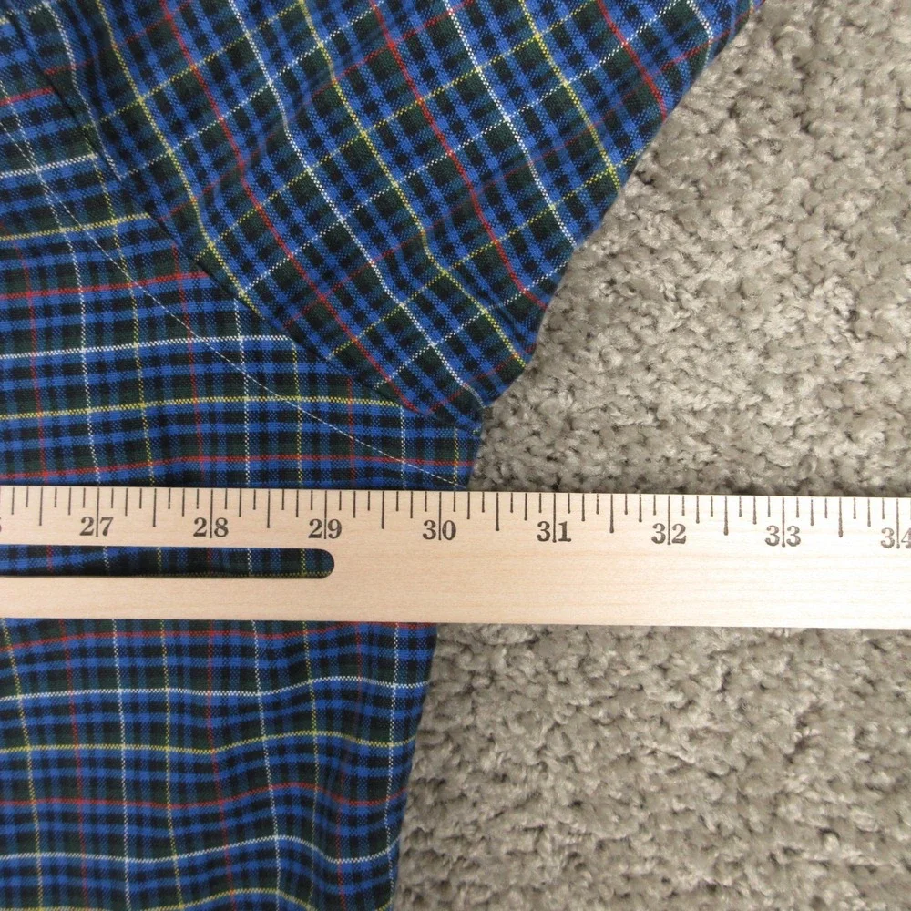 Ralph Lauren Shirt Mens 2XL Blue Plaid Blake Oxford Cloth Pony Logo Button Up